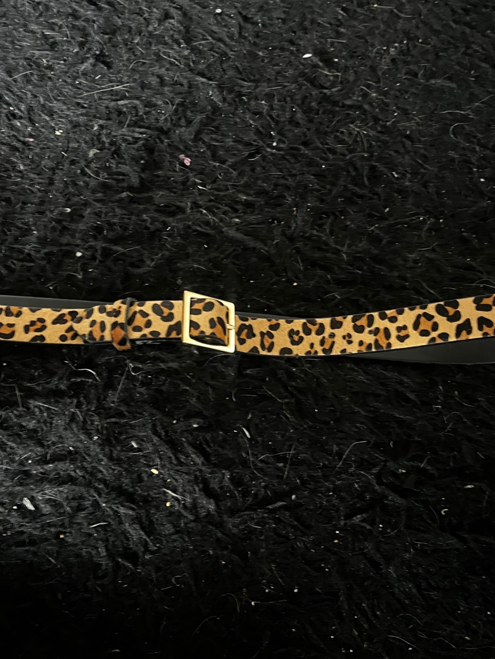 GAP Leopard Print Adjustable Belt in Tan and Black with Gold Buckle